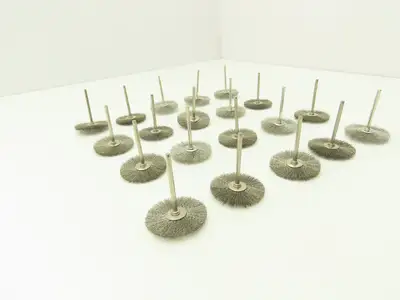 1-1/2" Crimp Wire Stainless Fine Brush Wheel 1/8" Shank Drill  Lot of 20