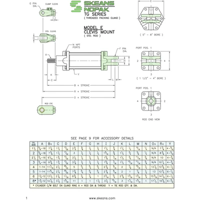 Skeans Nopak Model E Air Cylinder
