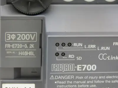 Mitsubishi FR-E720-0.2K AC Servo Drive 0.2kW 1/4Hp 200-240V 3Ph w/CC-Link Module