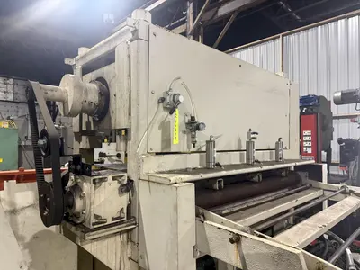 48” WIDE x 30 HP MECHANICAL IN-LINE COIL PRESS & SHEAR WITH PLC VARIABLE SPEED DRIVE: STOCK #22968