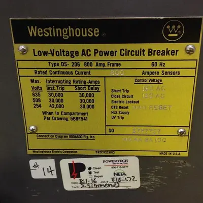 USED WESTINGHOUSE DS-206