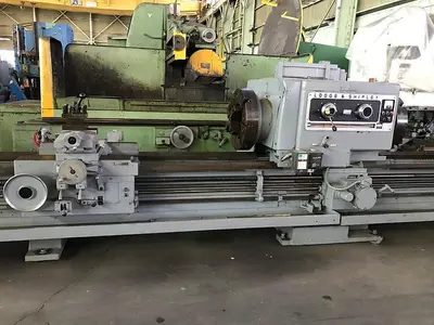 32.5" X 22'/10' LODGE & SHIPLEY HOLLOW SPINDLE DUAL BED ENGINE LATHE: STOCK #10927