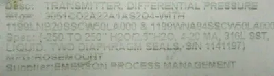 NEW ROSEMOUNT 3051CD2A22A1AS2Q4 PRESSURE TRANSMITTER