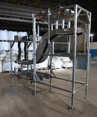 SPC8367  Conveyor AMBEC lowerator Stainless Steel, 38" discharge ht. and 80" infeed ht.