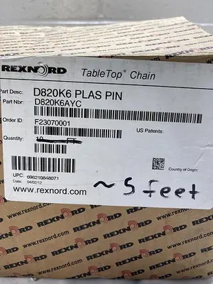 New | in-Stock REXNORD REXNORD D820K6 PLAS PIN 5FEET Misc Electrical & Power Parts | ND Industrial Surplus #1215491