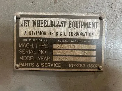 Used 1988 PANGBORN ES-1860 Monorail Hanger Shot Blaster Pennsylvania US | Shot Blasting Equipment #470205