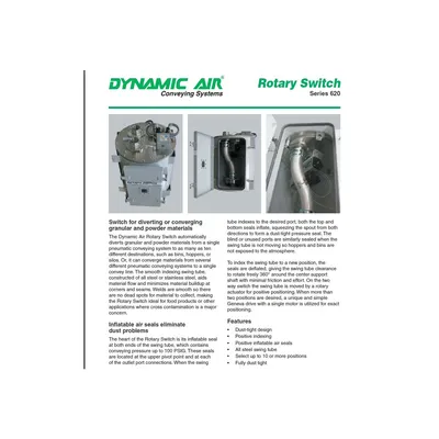 Used Dynamic Air 3" Multi-port 2-position Rotary Switch - 620 Series