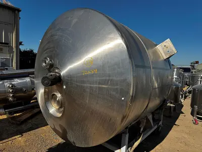 Tank, 1,320 Gallon (5,000 Liter), Jacketed, Agitated, 316L Stainless Steel, 100 PSI, #5991478