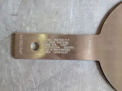 3" Paddle Orifice Plate Upstream 1.04"