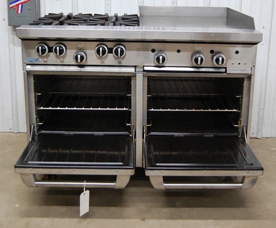 142-1119 US Range Natural Gas 4 Burner Range-Griddle w Double Oven