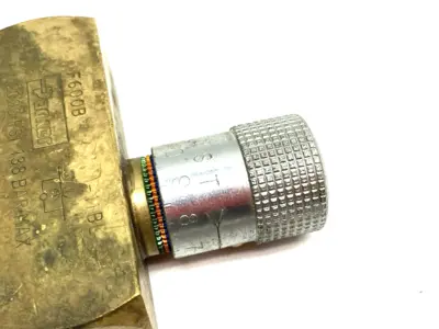 USED PARKER COLORFLOW BRASS IN-LINE FLOW CONTROL VALVE 2000PSI
