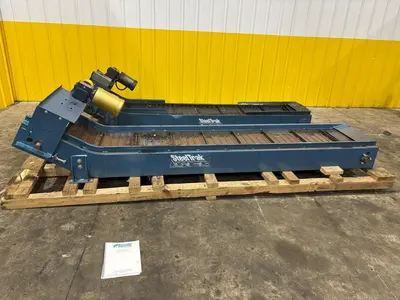18" WIDE x 96" LONG STEELTRAK MODEL #T2-721-18" FLUTED BELT PARTS CONVEYOR, NEW 2016: YOBRO #24330