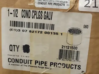 1-1/2" Conduit Pipe Couplings Galvanized (Box of 28)