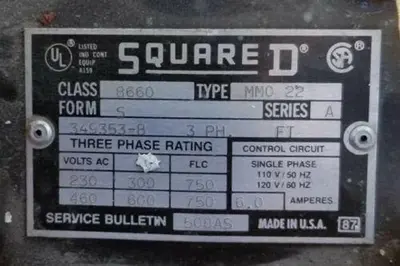250 HP SQUARE D CLASS 8660 SOLID STATE REDUCED VOLTAGE MOTOR STARTER
