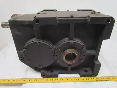 302:1 Ratio 5.8RPM Large Combo Worm Spur Gear Box Speed Reducer Iron Case 132lb