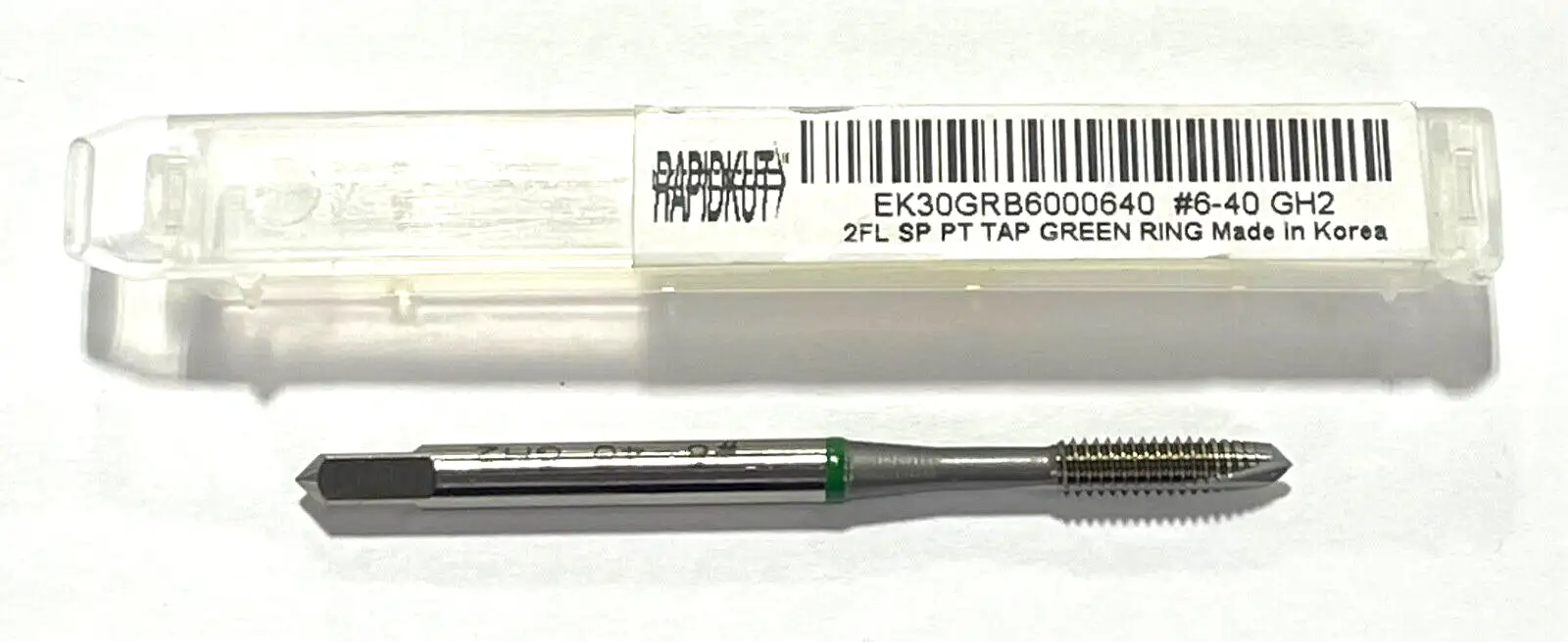 RapidKut 6-40 High Performance Spiral Point Plug Tap Green Ring 2 Flute