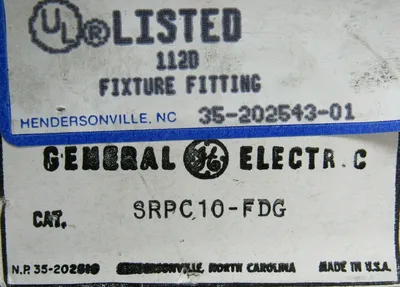 USED GENERAL ELECTRIC SRPC10-FDG FIXTURE FITTING SRPC10FDG 112D 35-202543-01