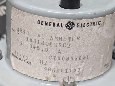 General Electric 50-103131LSSC2 AB40 AC Ammeter 0-400 Amps Used