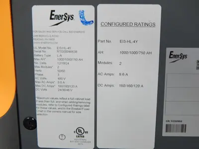 Used ENER SYS E13-HL-4Y Battery Chargers Texas US | Aucto #1308543