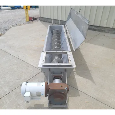 Used 11" X 10' long Stainless Steel Industrial Food Grade Screw Auger Conveyor