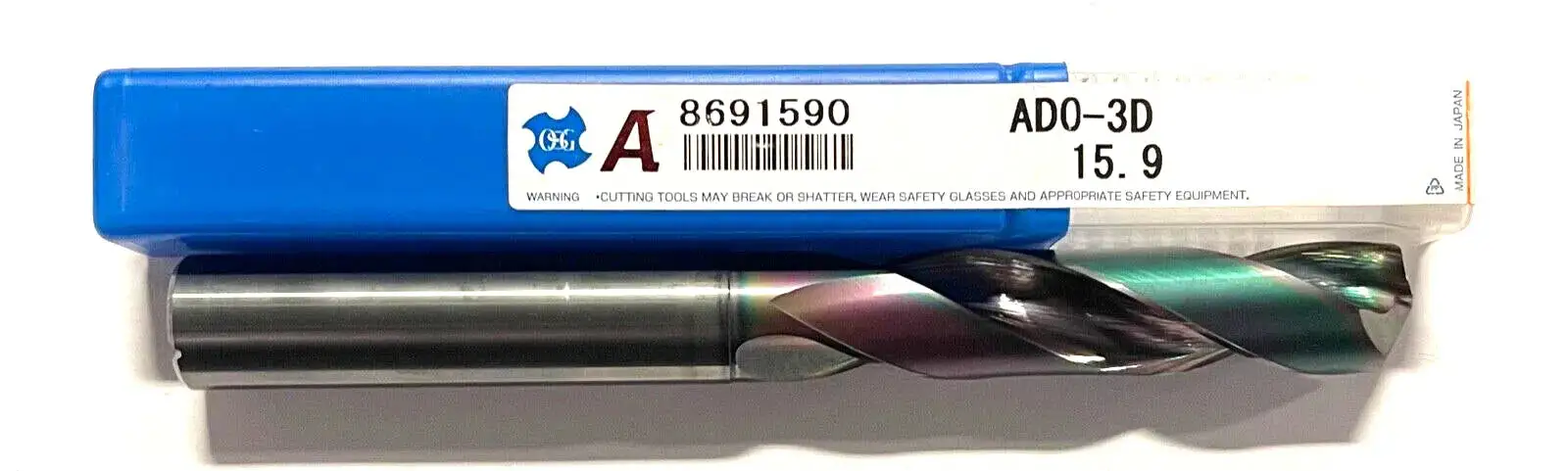 OSG 15.9mm Solid Carbide Drill 3xD EgiAs Coated Coolant Thru 2 Flute 140° Drill