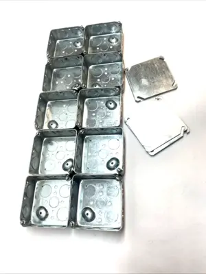 USED HUBBELL 4" SQUARE STEEL BOX 2-1/8" DEEP LOT OF 10