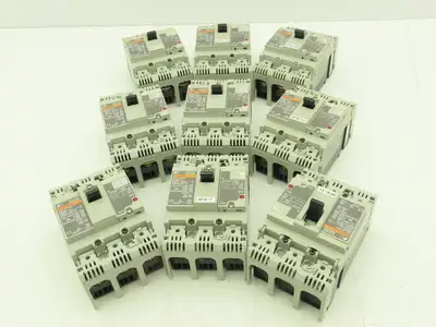 Fuji Electric BW50RAGU-3P005 3-Pole Auto Circuit Breaker 5A 500V 3Ph Lot of 9