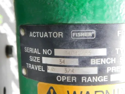 Fisher Actuated Valve Assembly 1" Body Type F7 Port 3/4" CL300/740 PSI CWP Used