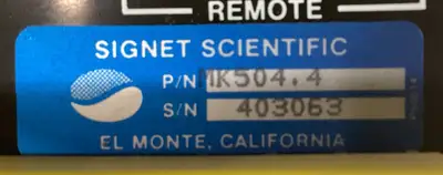 Used Signet Scientific MK 504.4 Automation Control (HMI) South Carolina US | Palmetto Automation #1319867
