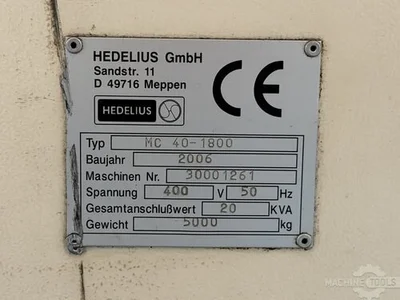 USED 2005 HEDELIUS MC40/1800