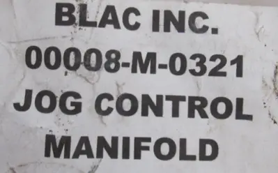 NEW BLAC 0008-M-0321 JOG CONTROL MANIFOLD 0008M0321