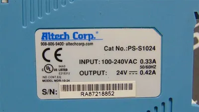 Altech Corp. PS-S1024 Power Supply Module 24VDC 0.42A Used