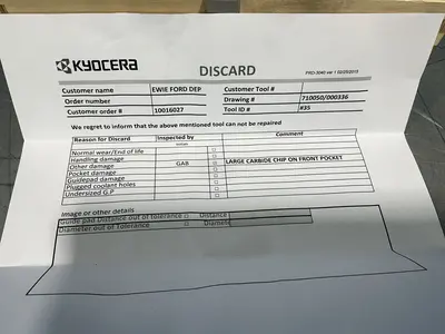 Used KYOCERA 710050/000336 Tooling & Accessories (Other) Ohio US | HGR 24 #1520006