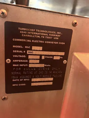 USED TURBOCHEF HHC2020