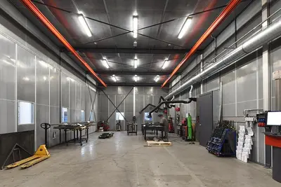 USED HÜWA NOISE PROTECTION CABIN WITH INDOOR CRANE