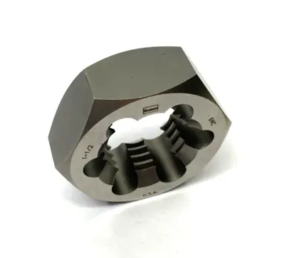 USED IRWIN® HANSON® FLAT HEX RETHREADING DIE, 1-1/2-6 UNC THREAD