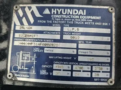 Used 2021 HYUNDAI 25L-9A Internal Combustion Forklifts: Pneumatic Tire Illinois US | Somerset Equipment Sales #1546173