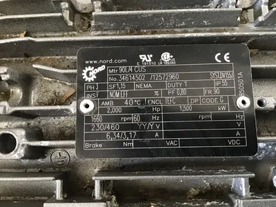 Nord 90L/4 CUS Gearmotor With CUS Reducer, 15.60 Ratio