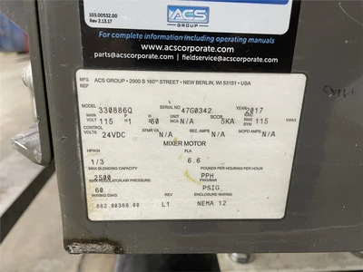 2,500 LB/HR 3 Components AEC Gravimetric Blender