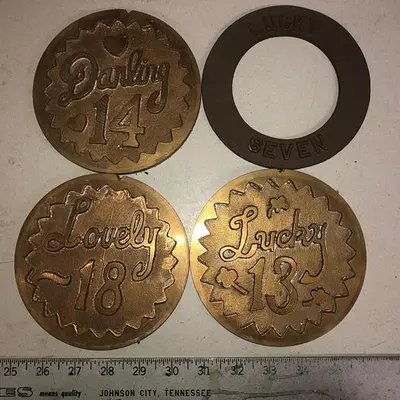 3507-700 Assorted Group Lot of 50 Antique Mixed Master Brocading Templates – Bronze and Brass Material