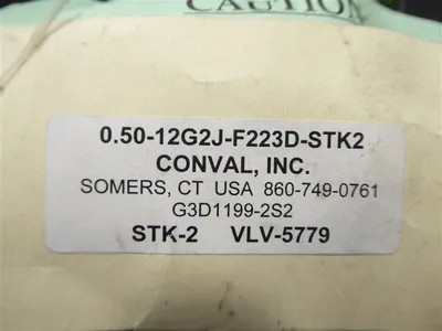Conval 12G2J-F223D-STK2 Socket Weld Throttle Valve 0.50-12G2J-F223D-STK2 New