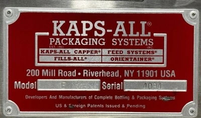 Used KAPSALL _UNKNOWN_ Cappers Quill - Automatic Inline Connecticut US | DMC Industries #1457534