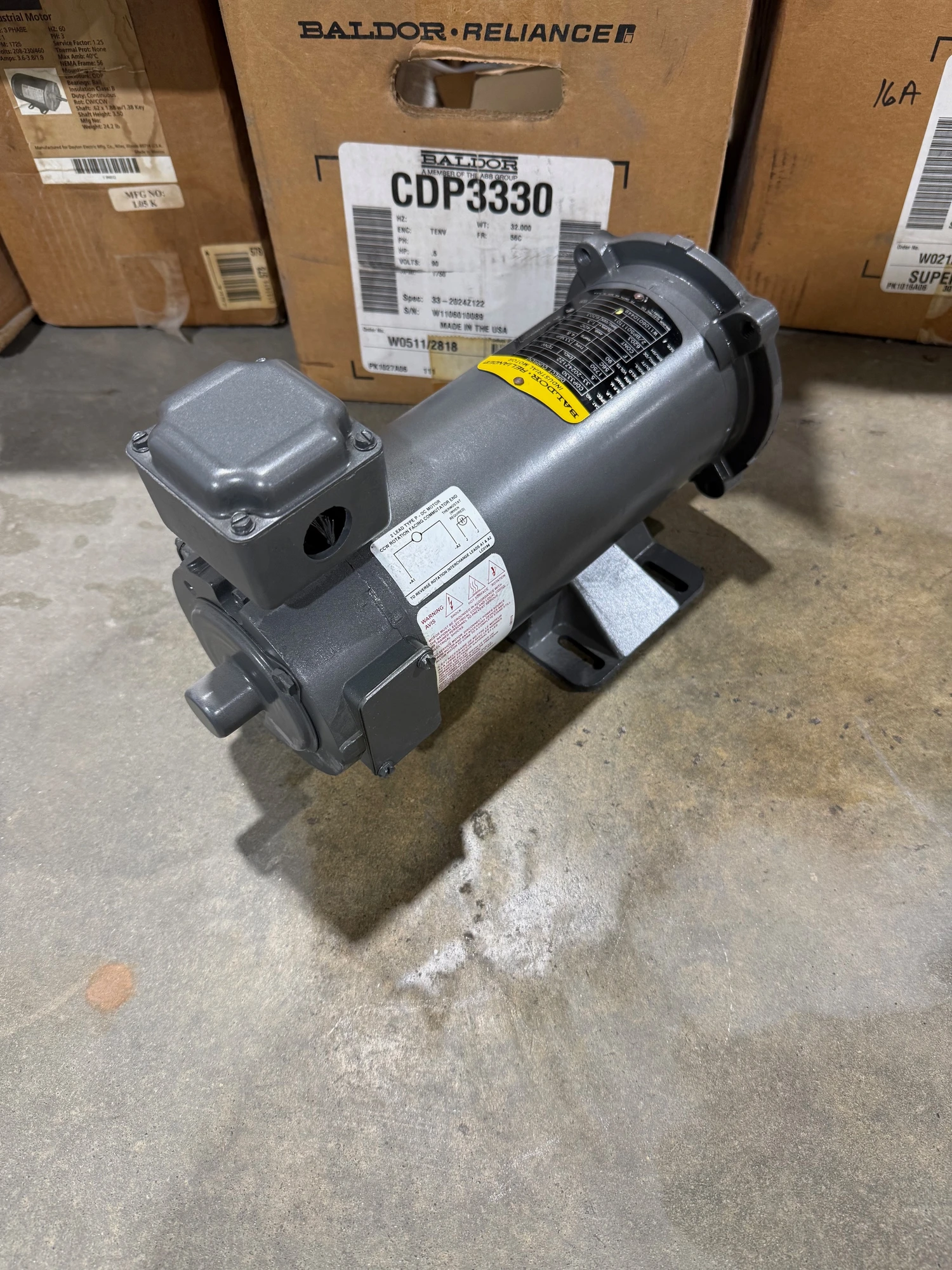 new surplus .5 hp Baldor DC Electric Motor
