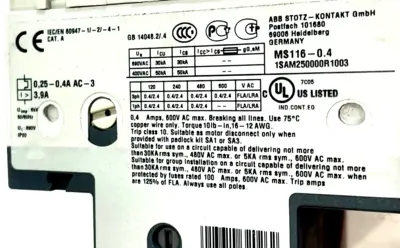 NEW ABB MS116-0.4 CIRCUIT BREAKER MS11604