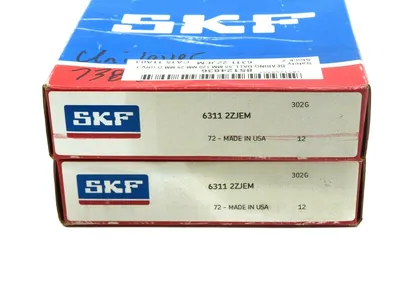 NEW LOT OF 2 SKF 6311-2ZJEM DEEP GROVE BALL BEARINGS 63112ZJEM