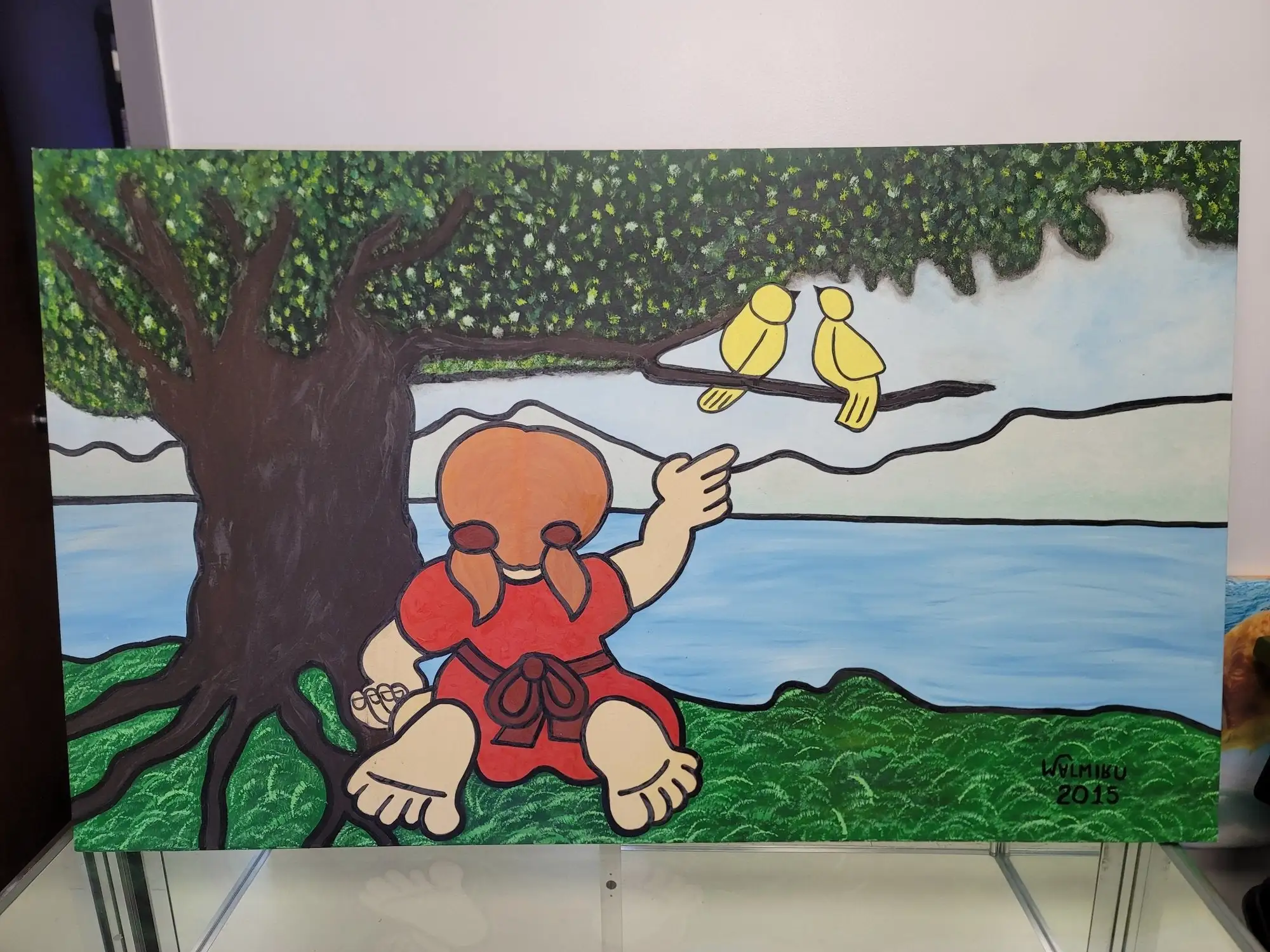New | in-Stock FalconRestaurantSupply New Walmiru Original Faceless Painting on Canvas - Girl Birds 36" x 60" Estate & Personal Property Illinois US | Falcon Restaurant Supply #1376752