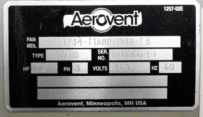 USED AEROVENT 22 T734 TTABD