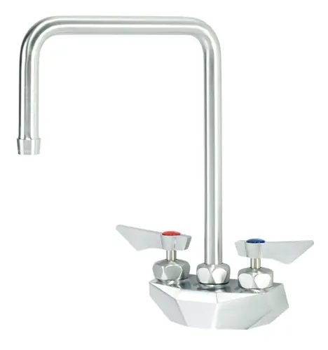 Krowne DX-402 Wall Mount Faucet w/ 8 1/2" Double Bend Gooseneck Spout - 4" Centers