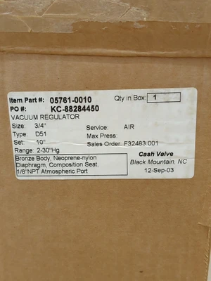 NEW Cash Valve 05761-0010
