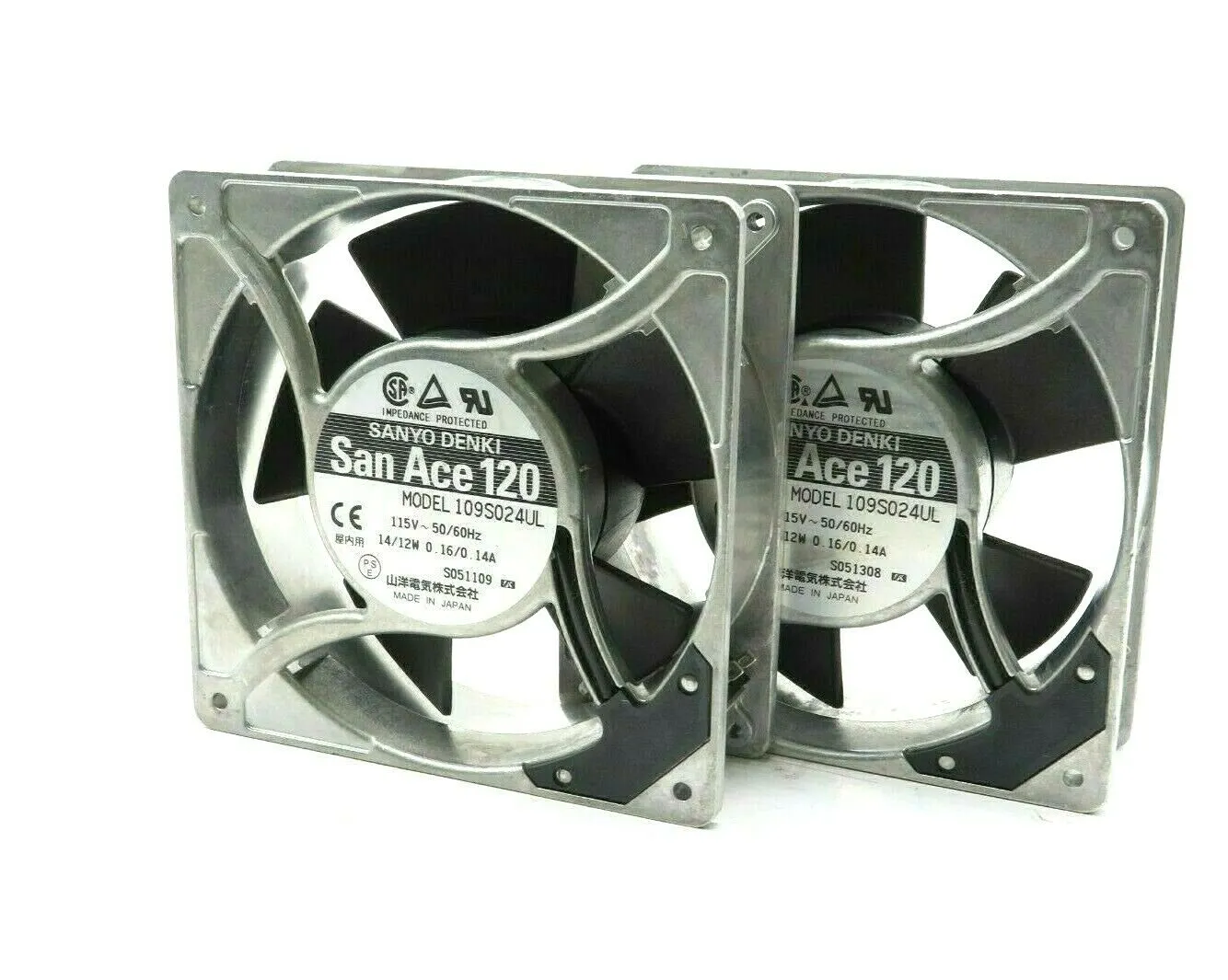 2 NEW SANYO DENKI 109S024UL AXIAL FAN 115V 50/60HZ